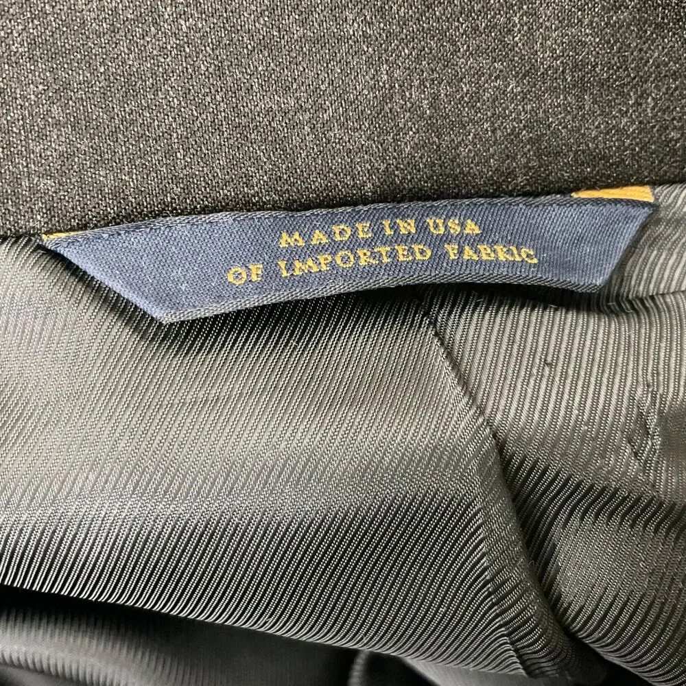 Brooks Brothers Mens  Estrato Trabaldo Togna Blazer Italy 40R Charcoal Black  *